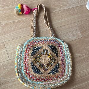 Multicolor Woven Tote Bag new